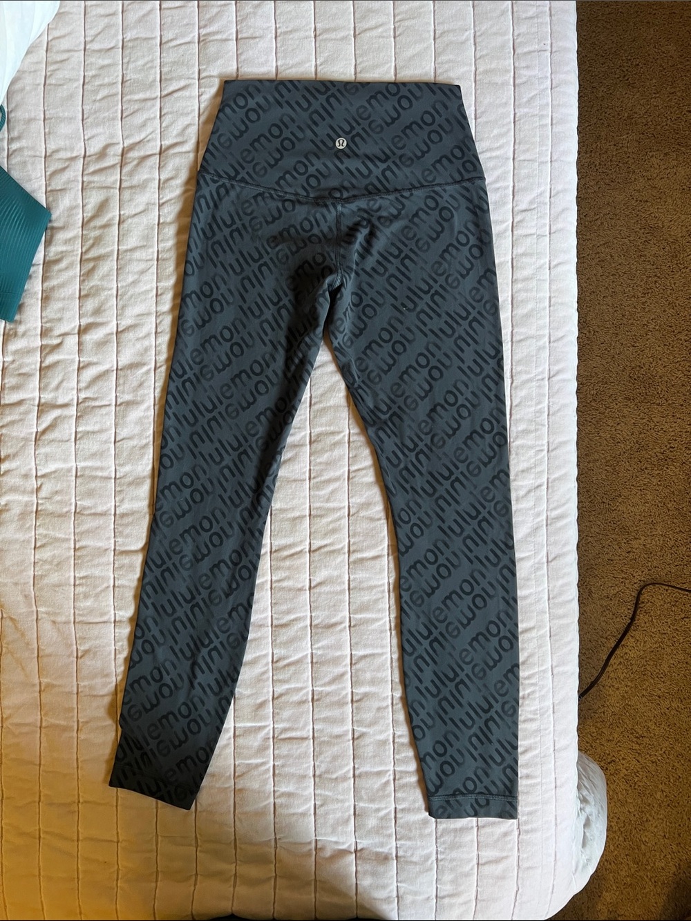 lululemon athletica Black Logo Allover Print Leggings - Picture 3 of 3